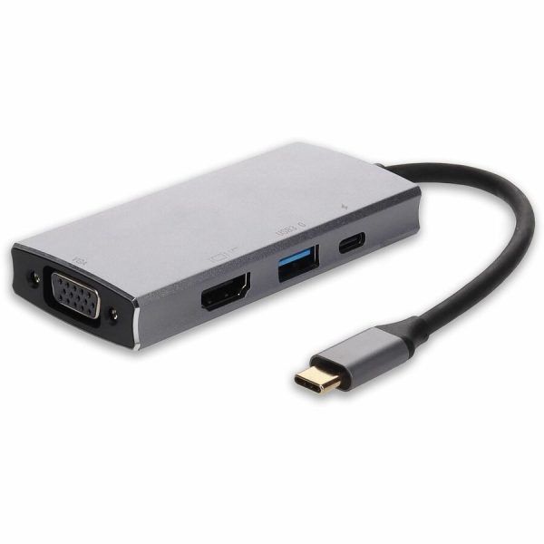 Docking Station USB-C 3.1 Male to 1X USB-C 3.1 1X HDMI (4K) 1x USB-A 3.01X VGA Female For Sale